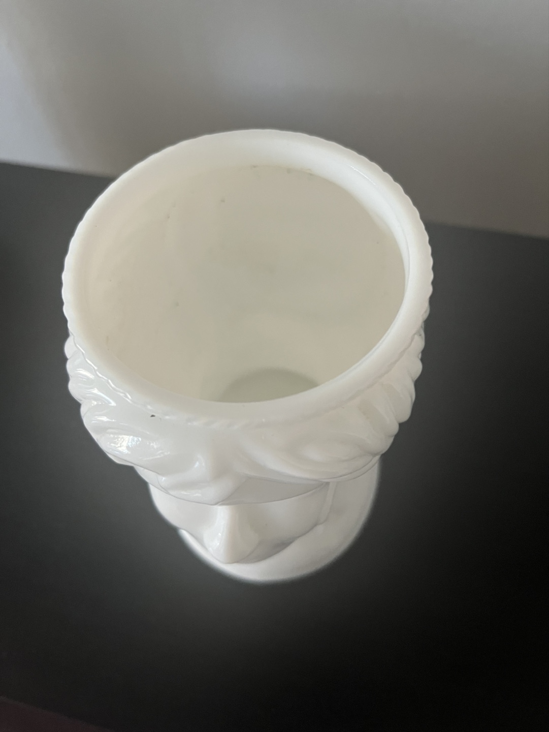 Vintage White Milk Glass Head Planter - photo 2