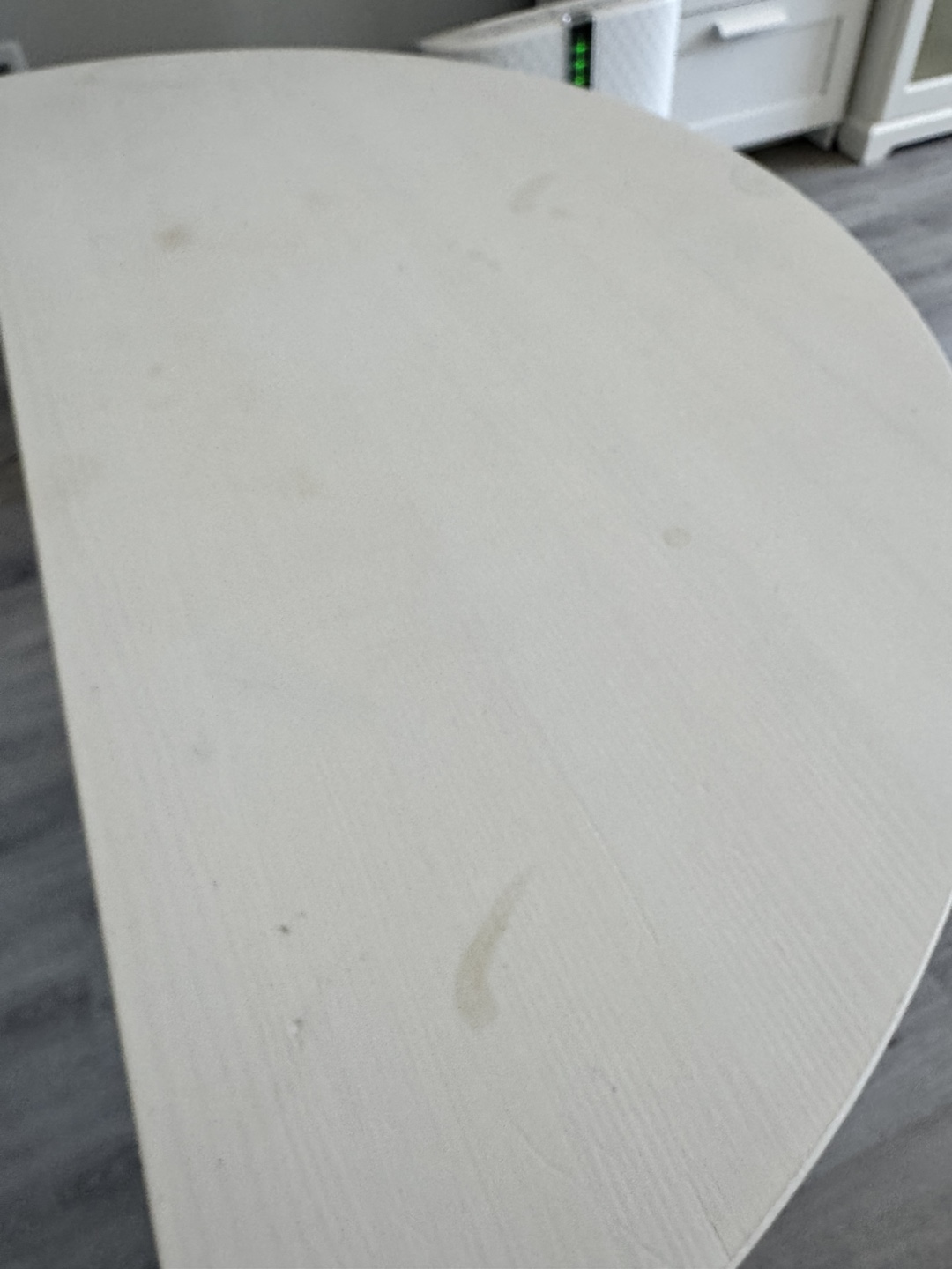 White Half-Moon Console Table - photo 2