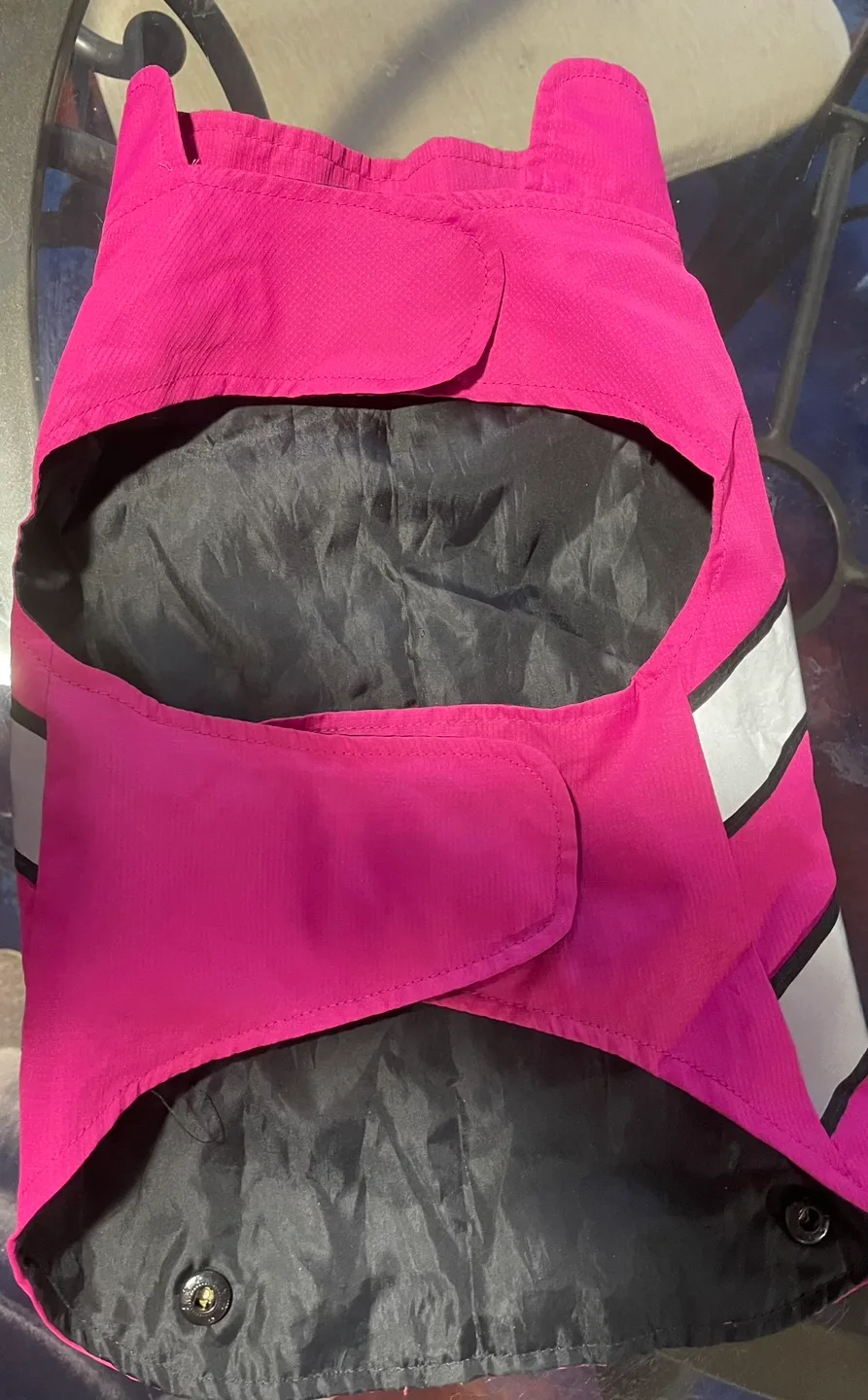 💚Pink Dog Raincoat with Reflective Stripes image indicator(2)