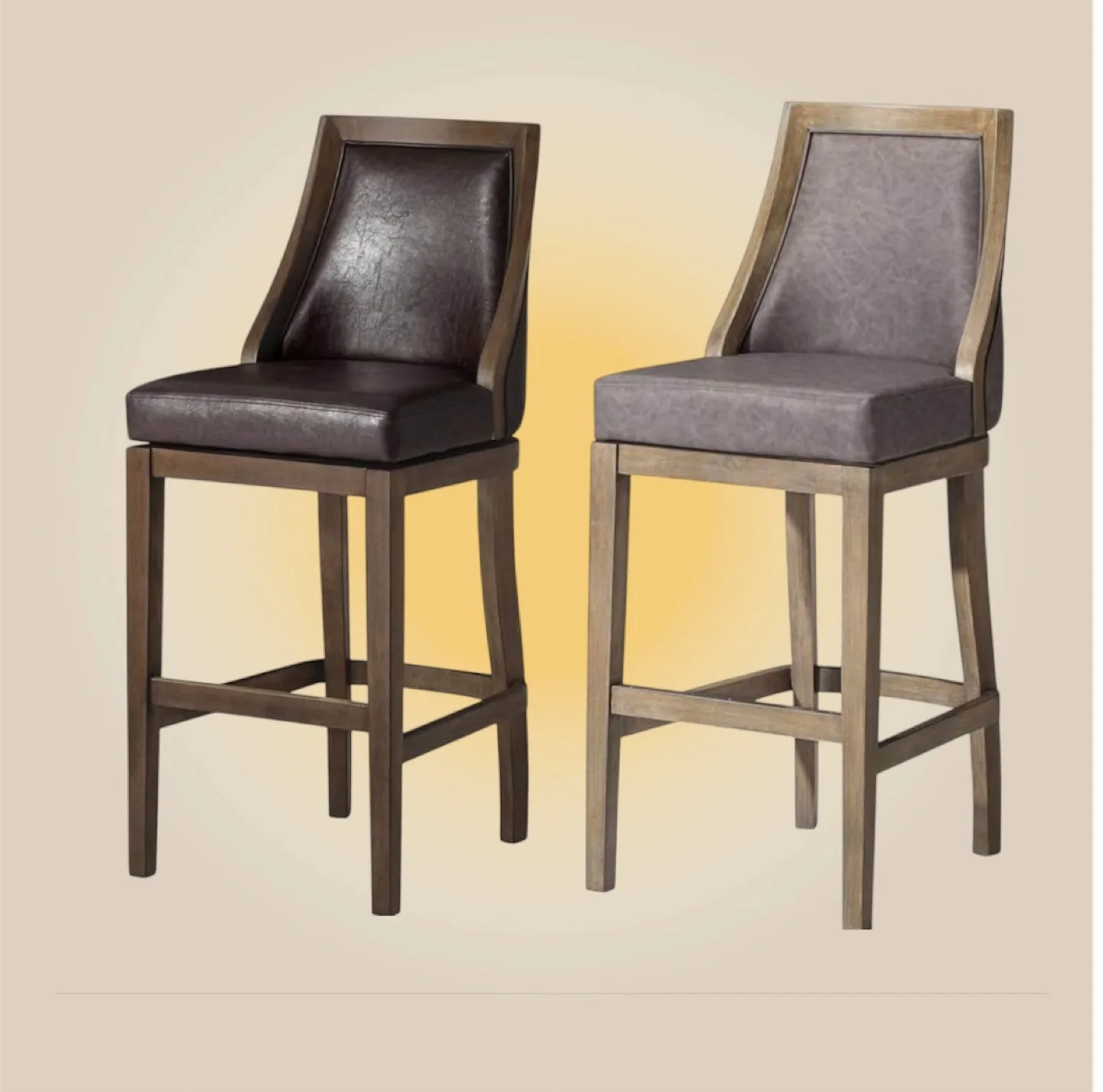 2 Maven Lane Vienna Bar - Grey and Brown Faux Leather thumbnail