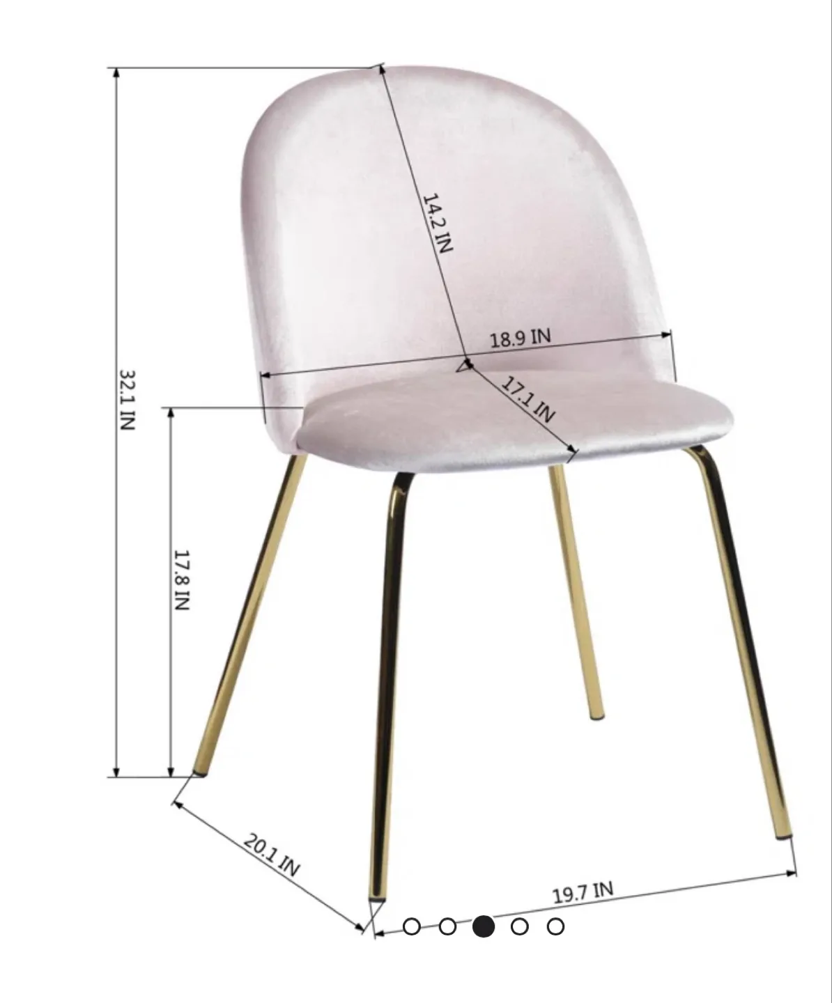 Etta Avenue Brandy Velvet Dining Chairs (Set of 4) image indicator(3)