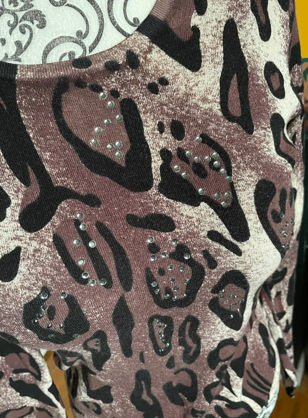 💚Chagall Leopard Print Rhinestone Sweater image indicator(3)