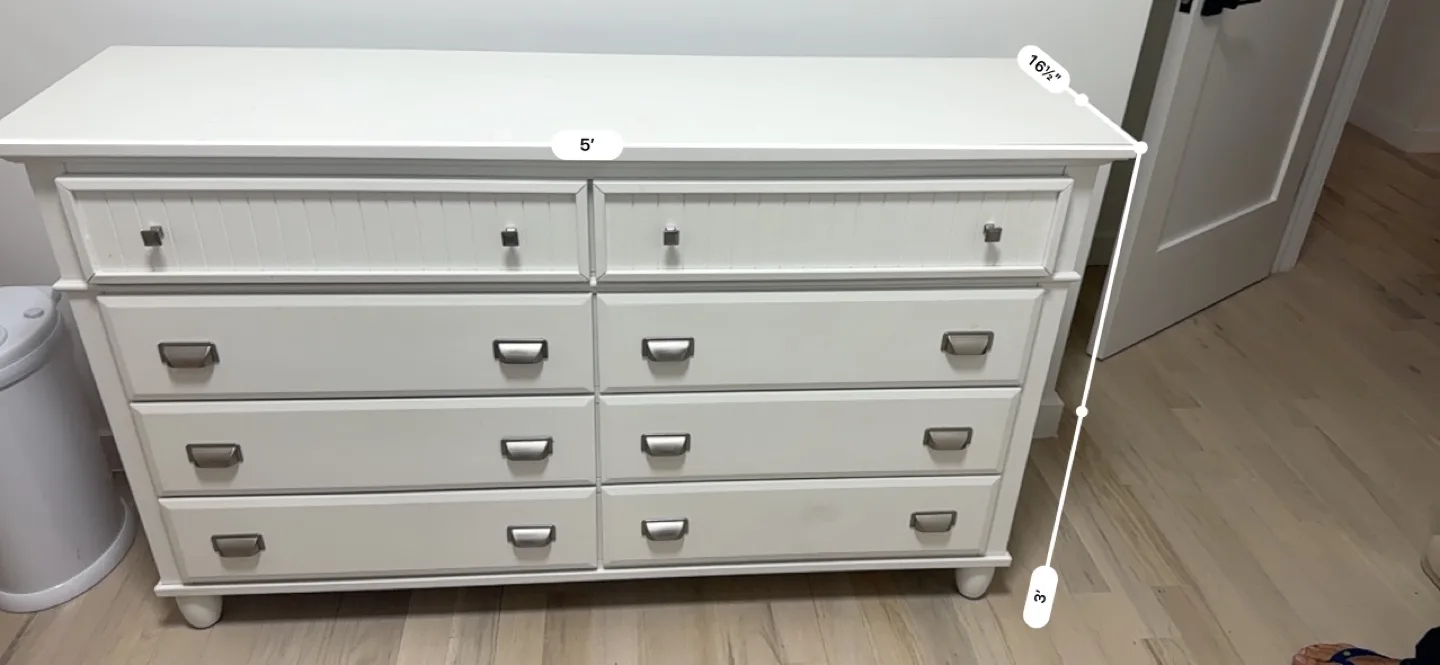 Free delivery Wooden Dresser and Mirror thumbnail