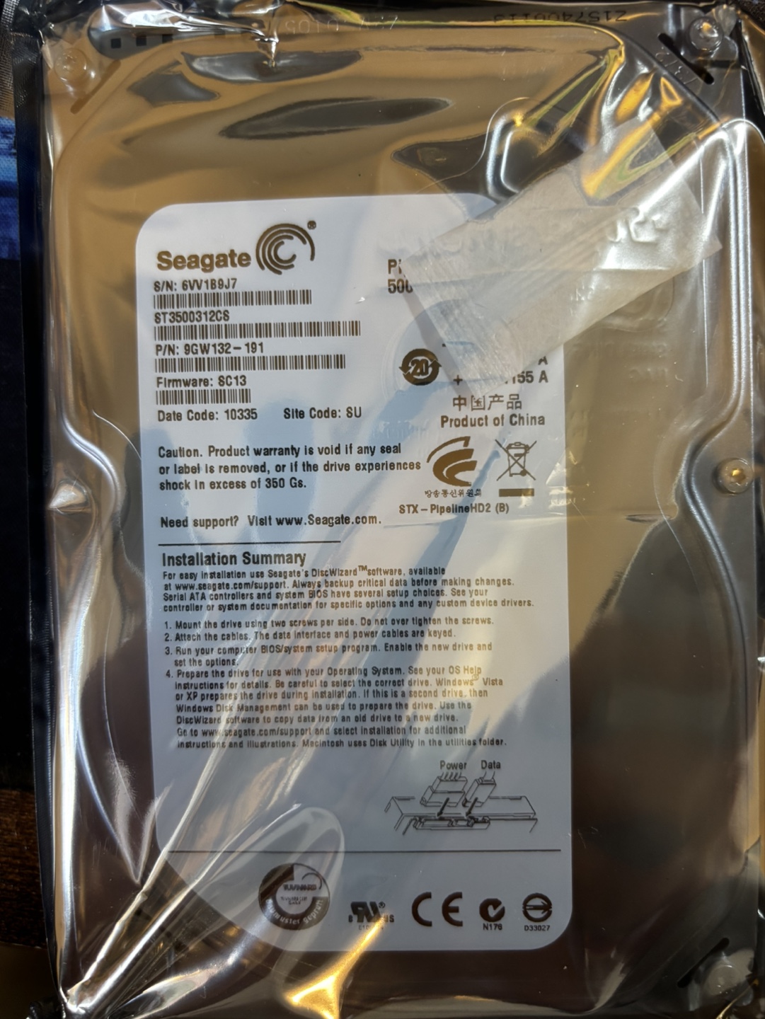 New Seagate 500GB Pipeline HD.2 SATA 5900RPM 8MB 3.5'' 7X24 - photo 2