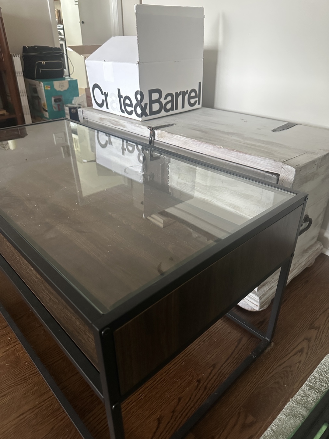 Glass top rectangle coffee table - photo 2