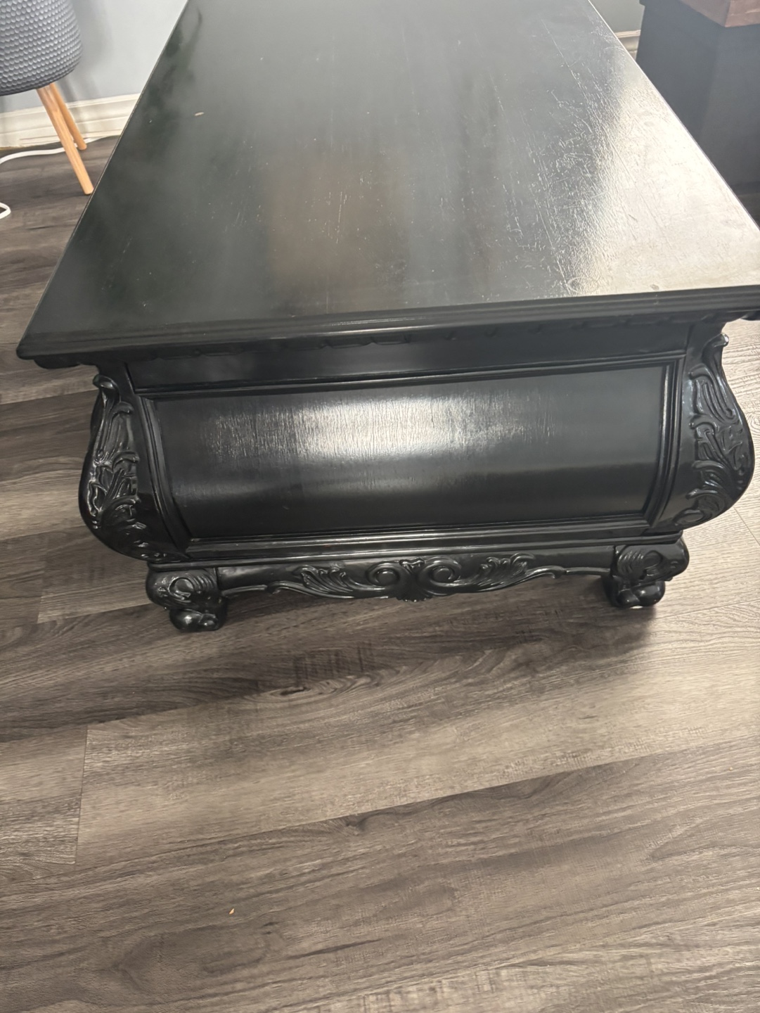 Black Wooden Coffee Table with Two Drawers - photo 3