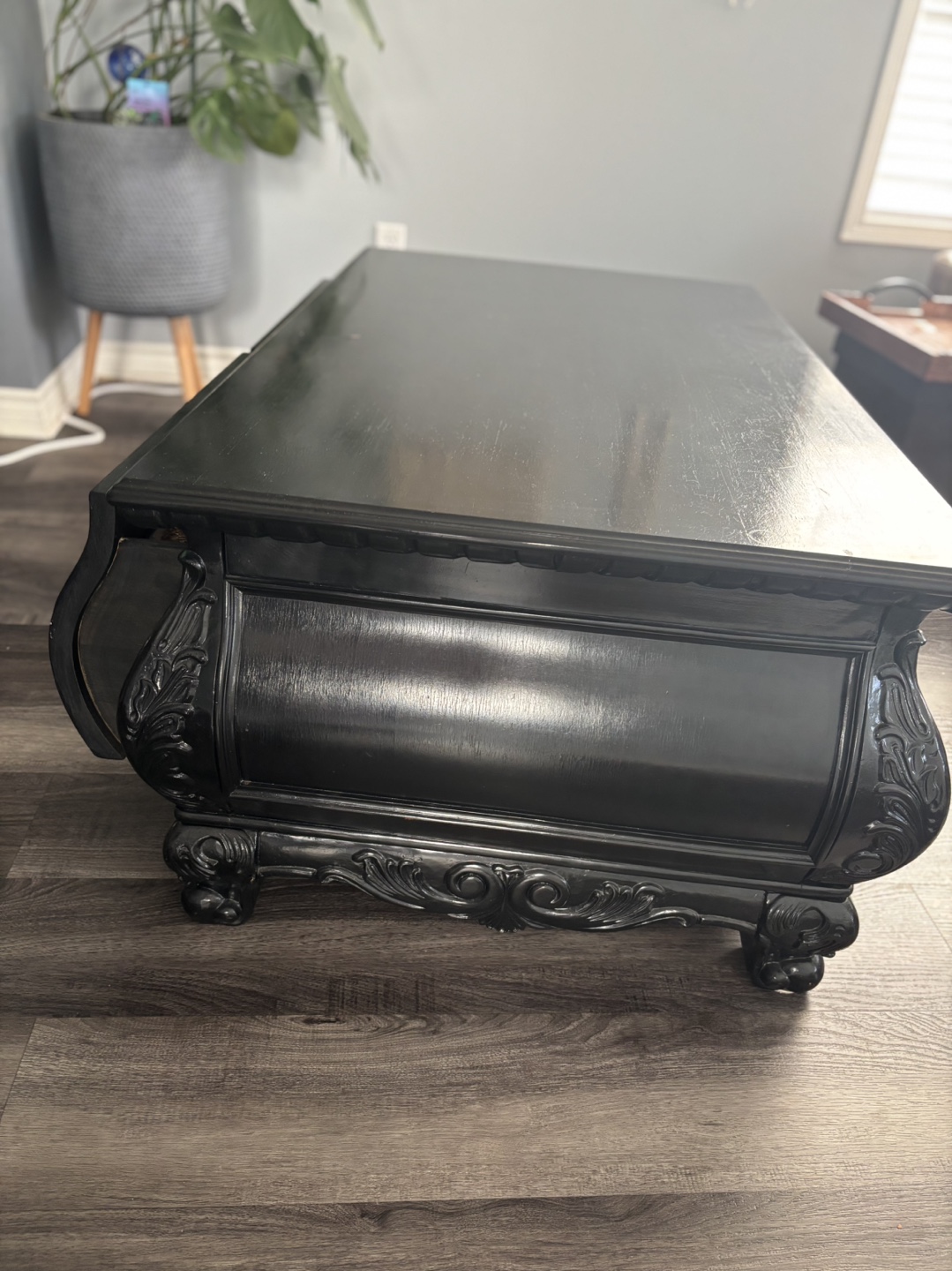 Black Wooden Coffee Table with Two Drawers - photo 5