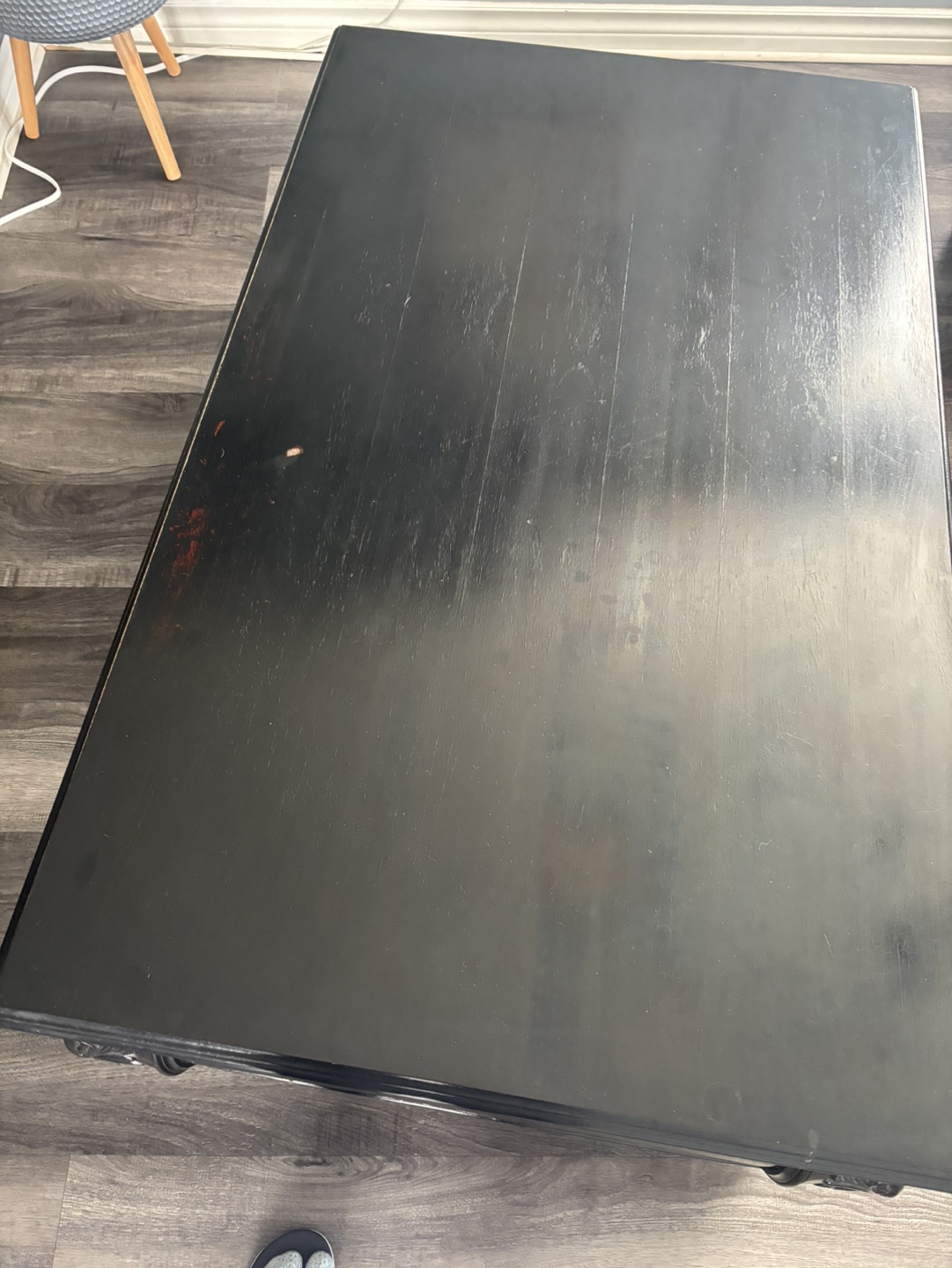 Black Wooden Coffee Table with Two Drawers - photo 4