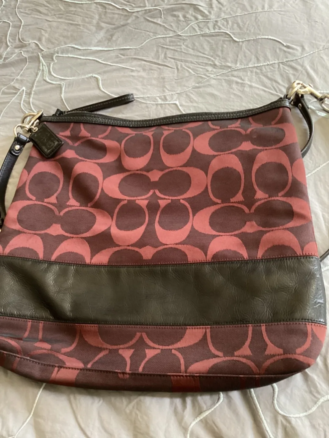 Coach Maroon signature Shoulder Bag image indicator(2)