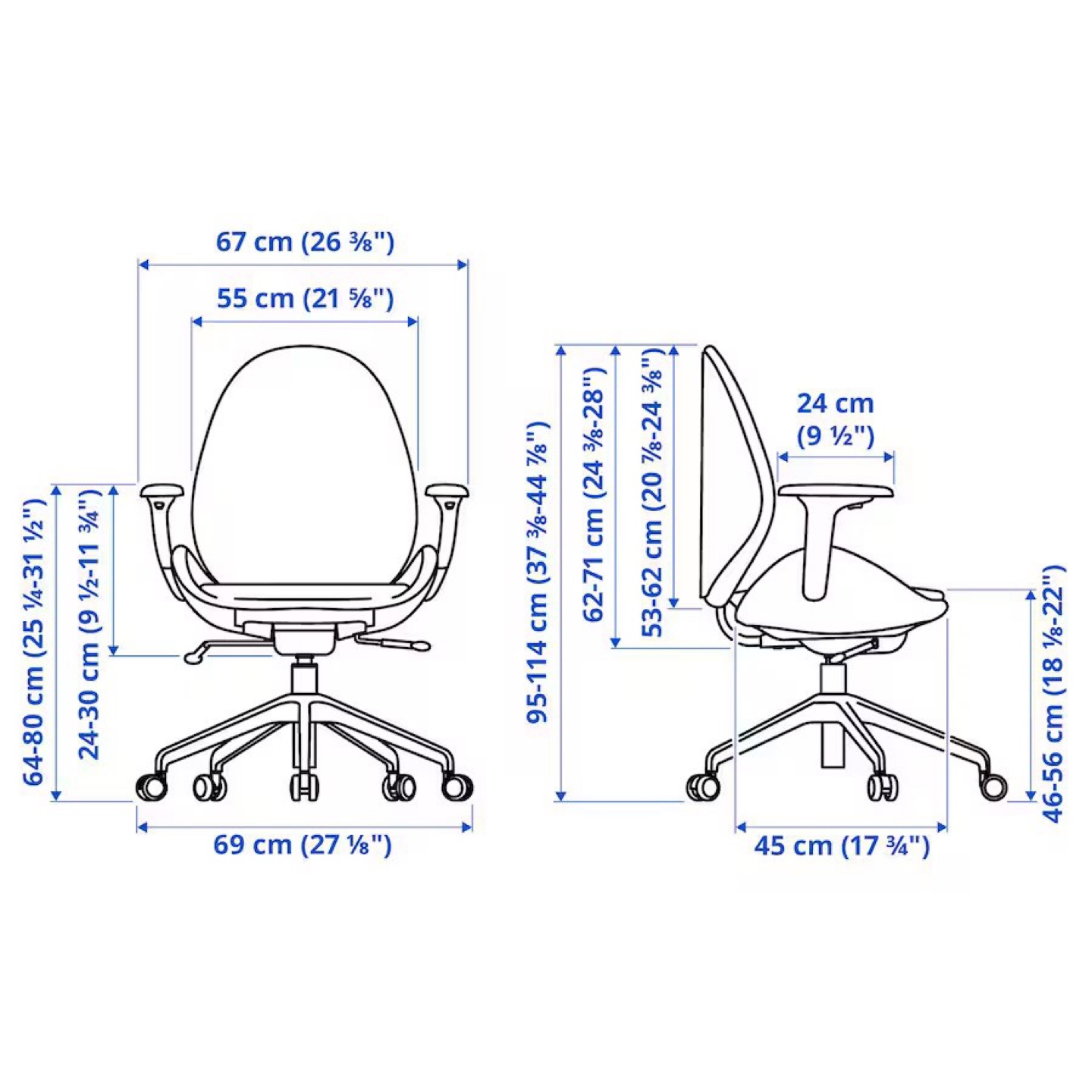 Ikea HATTEFJÄLL office chair gray - photo 3