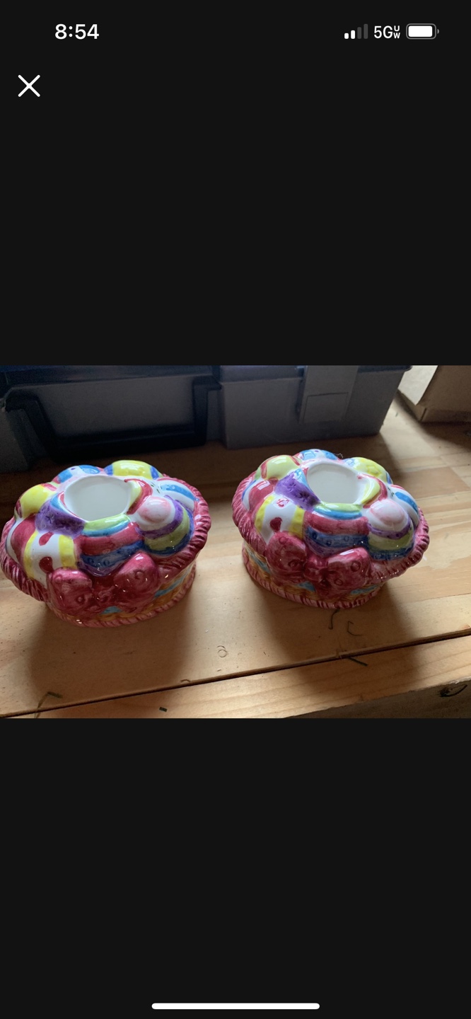💚Pair of Colorful Ceramic Candle Holders