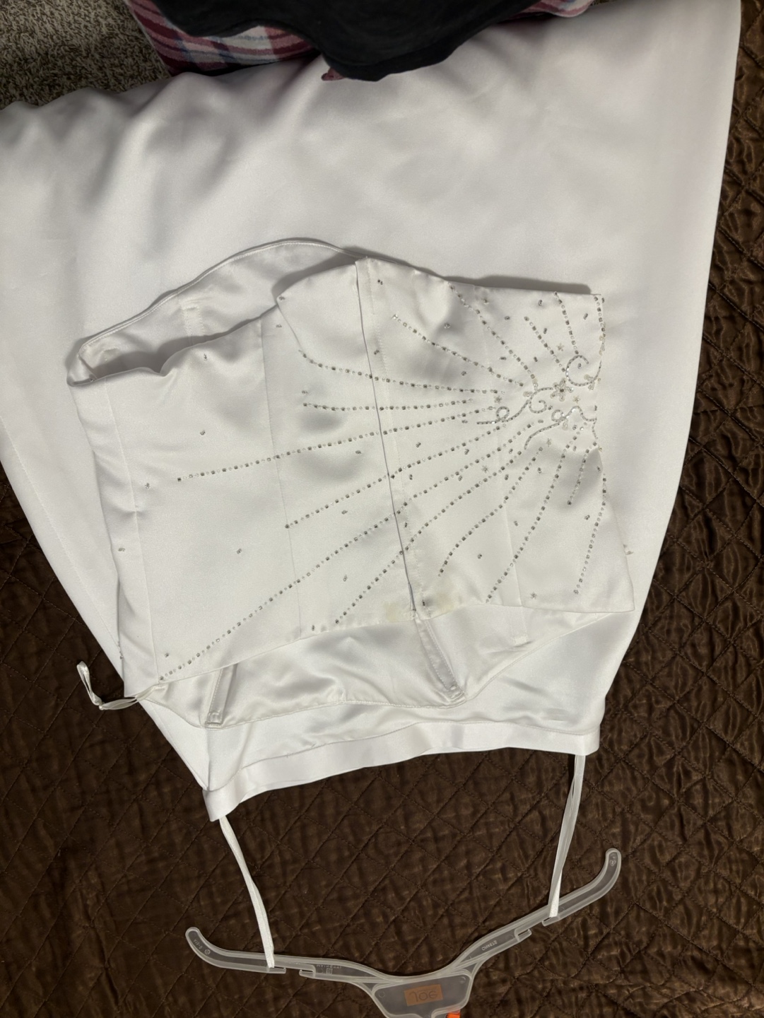 White Beaded Two-Piece Formal Dress, Size 12 - photo 2