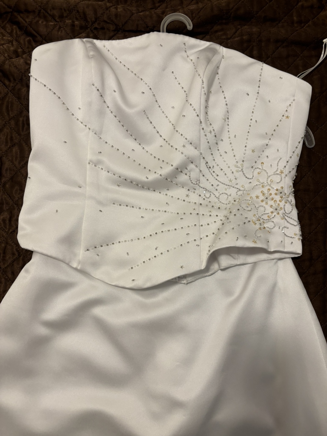 White Beaded Two-Piece Formal Dress, Size 12