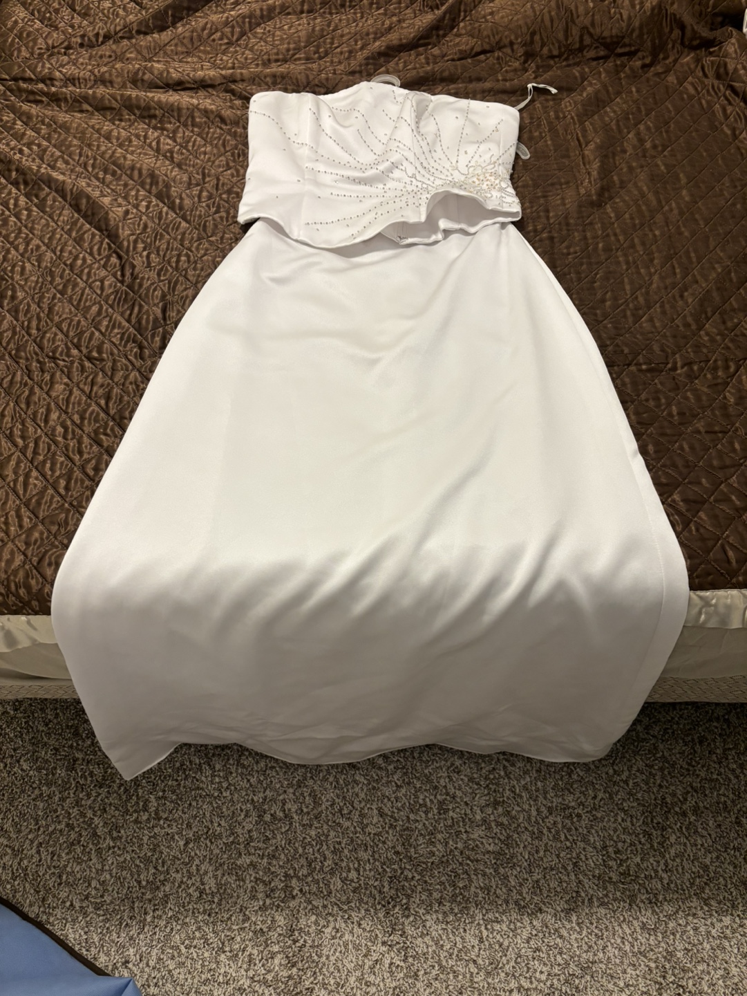 White Beaded Two-Piece Formal Dress, Size 12 - photo 4