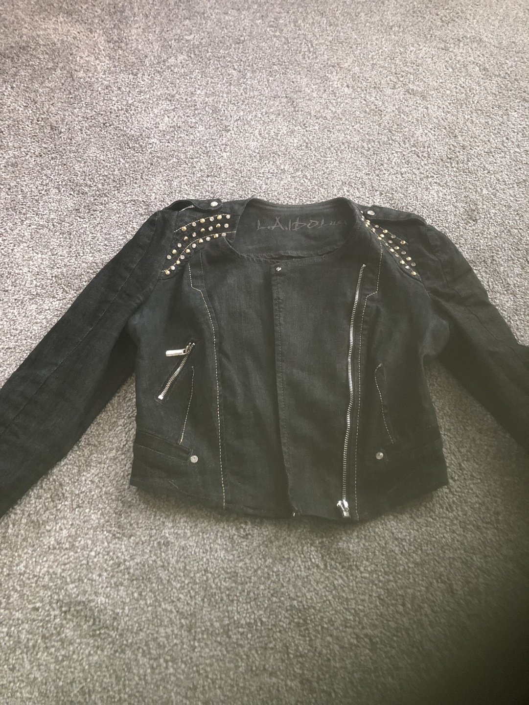 Black Studded Denim Jacket