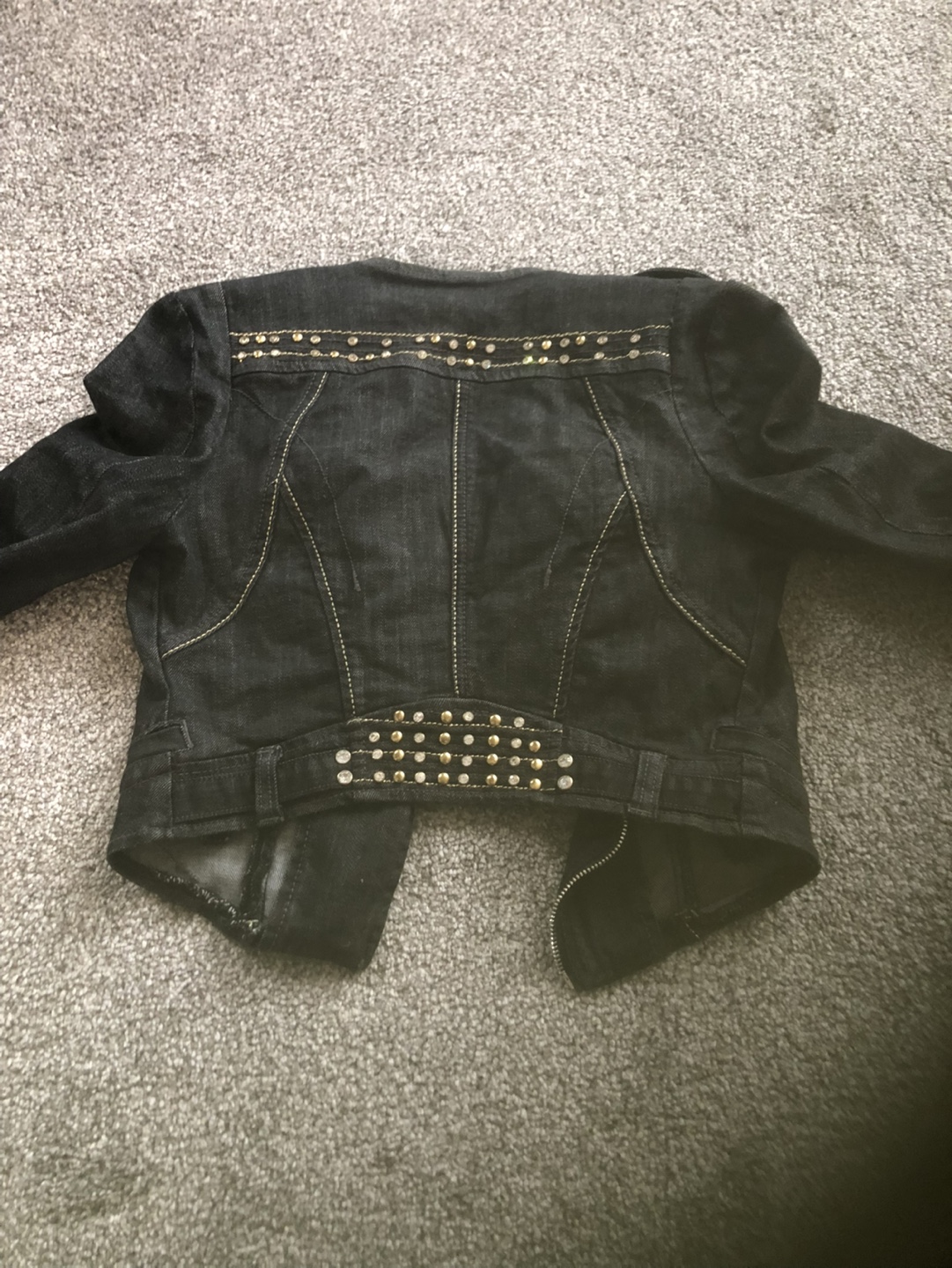 Black Studded Denim Jacket - photo 2