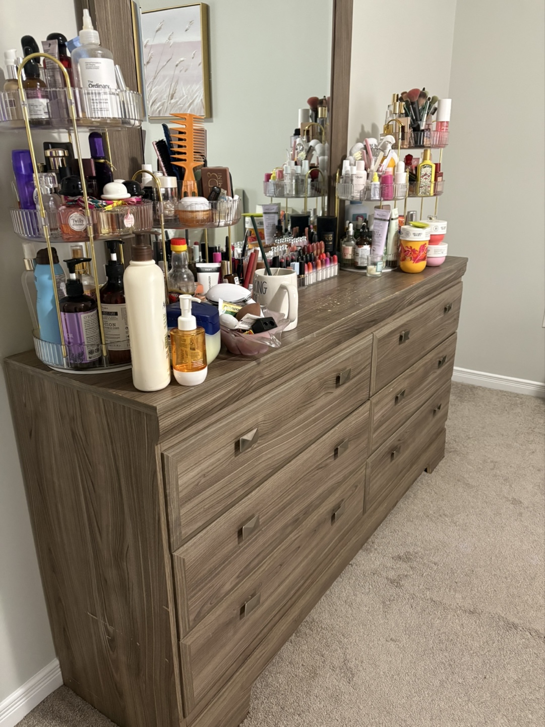 Six-Drawer Dresser - Brown Wood