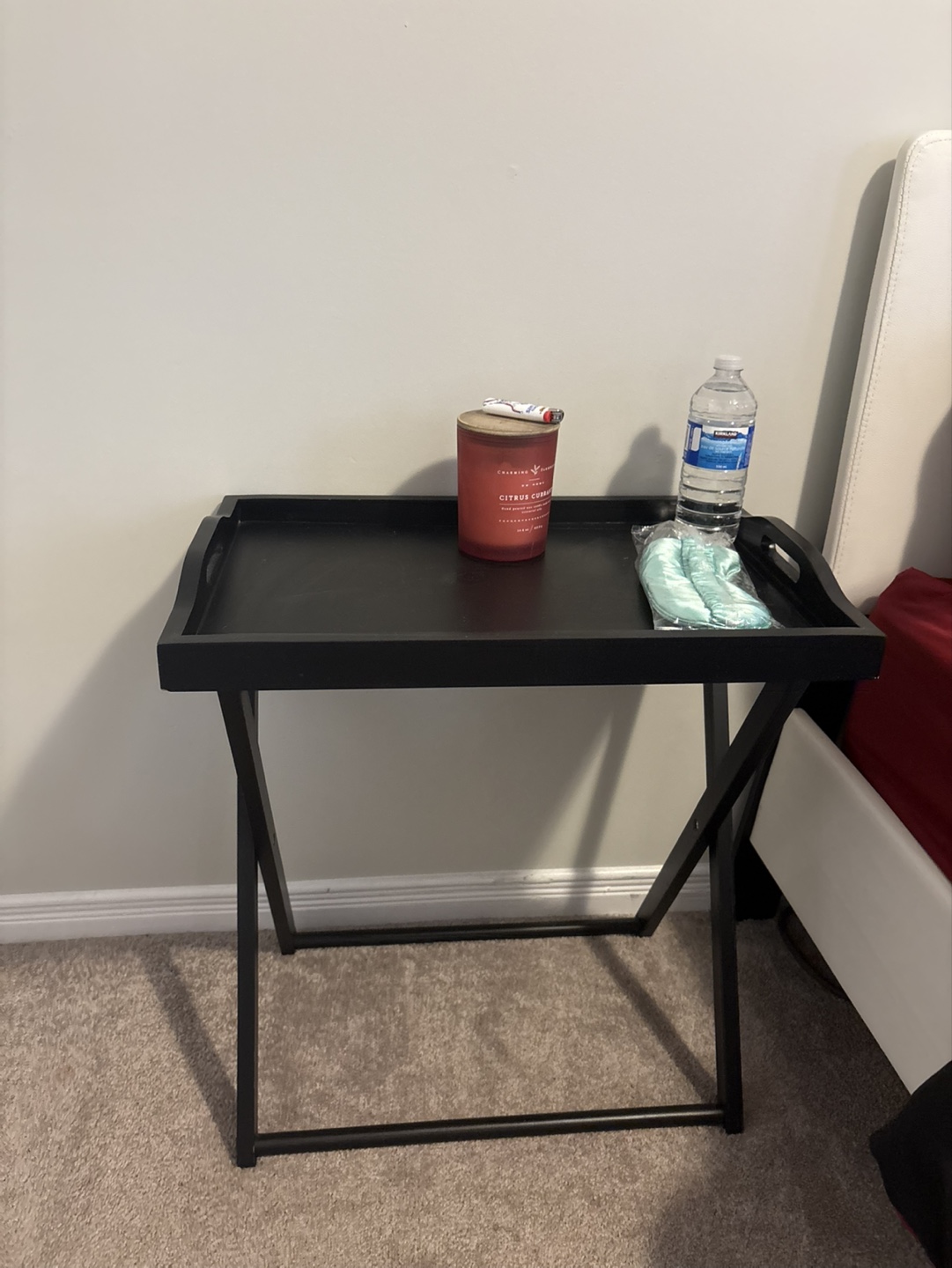 Black Foldable Serving Tray Table