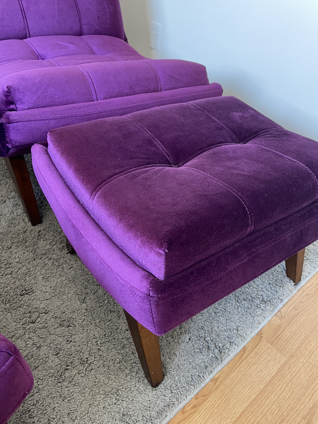 1 Velvet Chair and Ottoman - photo 2