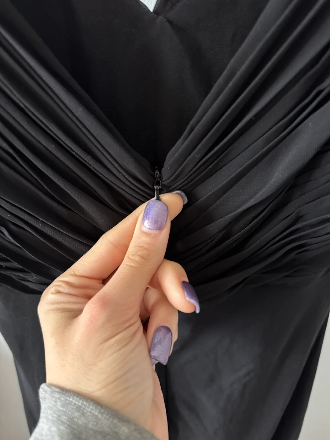 Black Sleeveless Chiffon Cocktail Dress image indicator(2)