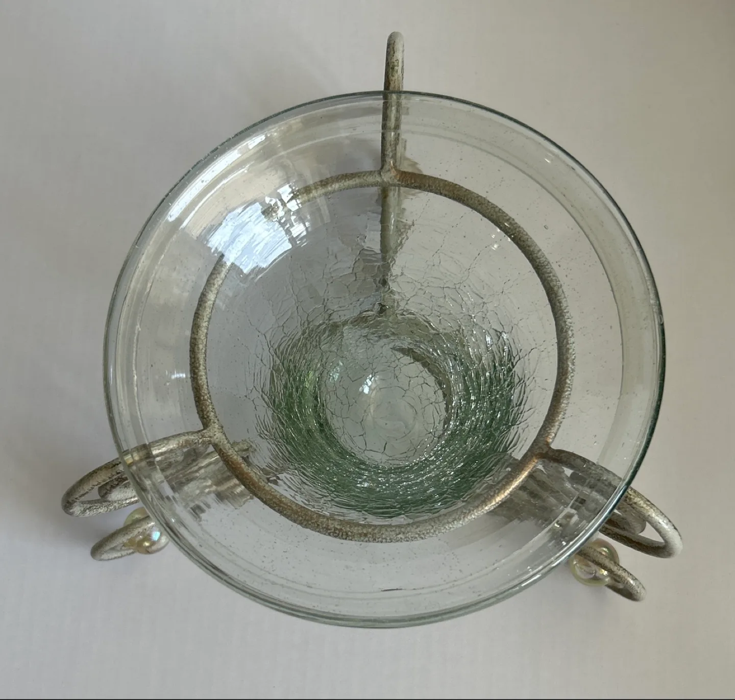 Glass Candle Holder with decorative Metal Stand image indicator(2)