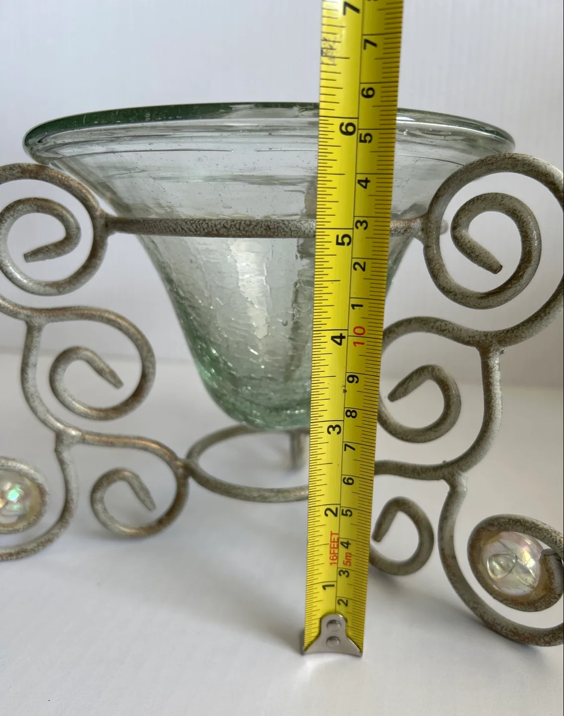 Glass Candle Holder with decorative Metal Stand image indicator(5)