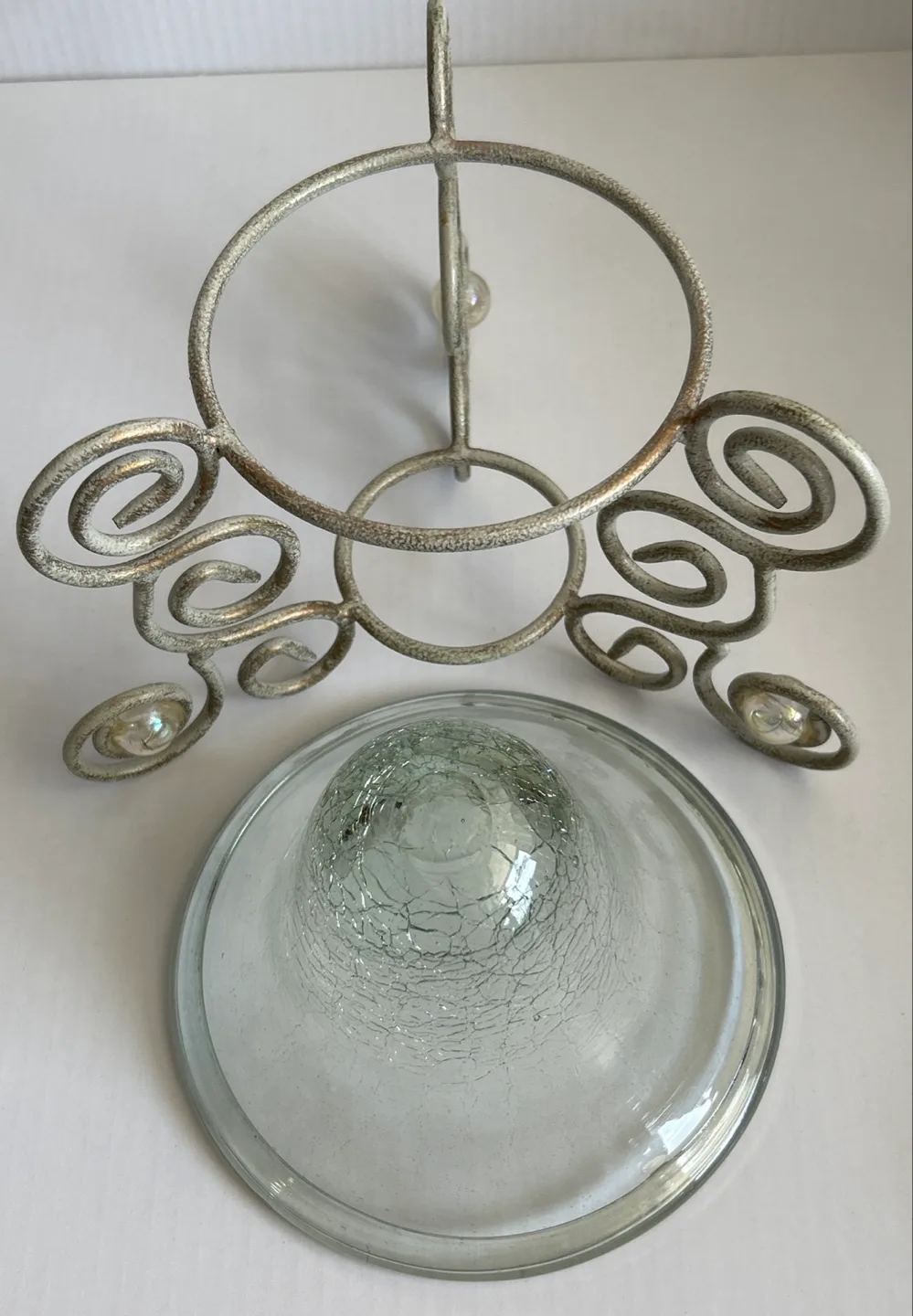 Glass Candle Holder with decorative Metal Stand image indicator(6)