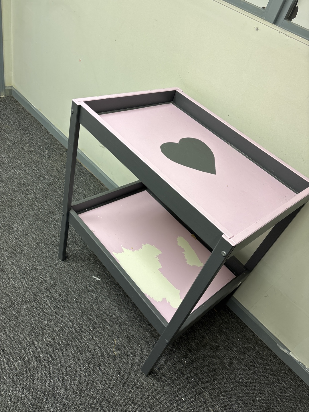 Two-Tier Side Table with Heart Design