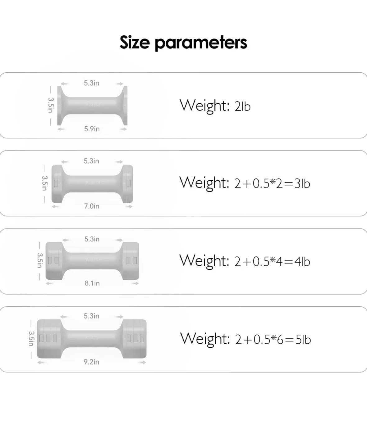 FIAR Adjustable Dumbbells - 2lb to 5lb image indicator(5)