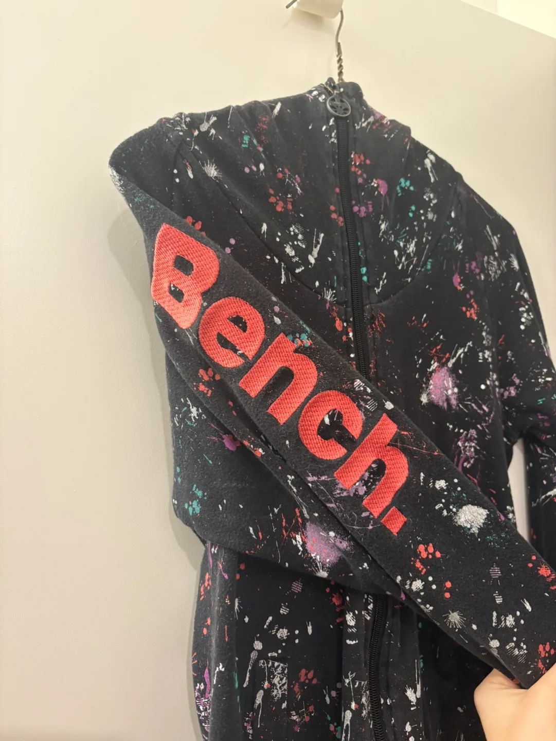 Bench Women's Zip-Up Hoodie Jacket, Paint Splatter Print image indicator(2)