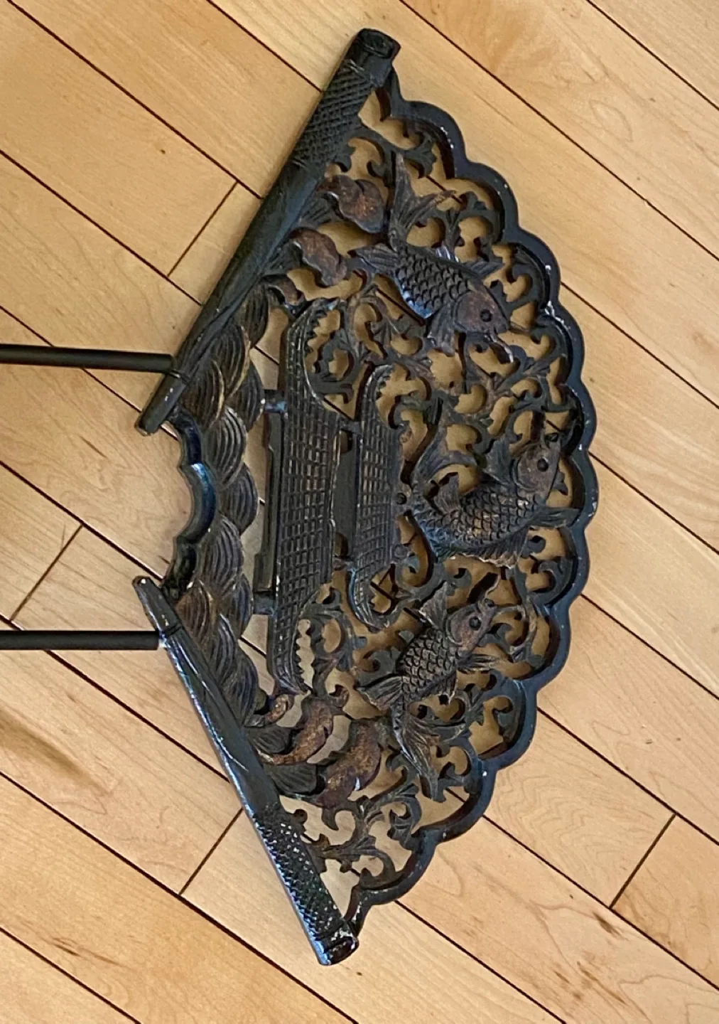 💚Intricate Carved Wooden Fan Decor image indicator(2)