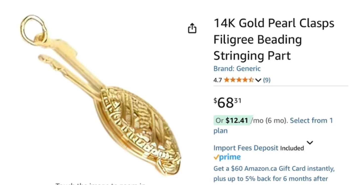 Classic Pearl Necklace with 14K Gold Clasp image indicator(2)