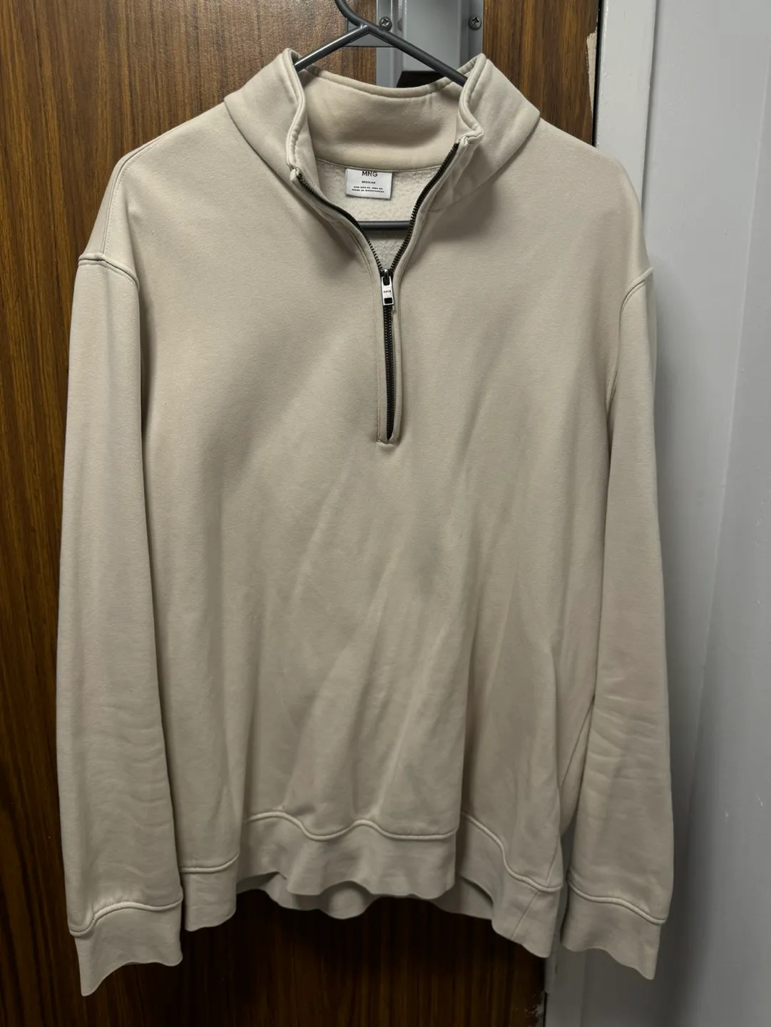 MANGO Beige half-zip pullover thumbnail