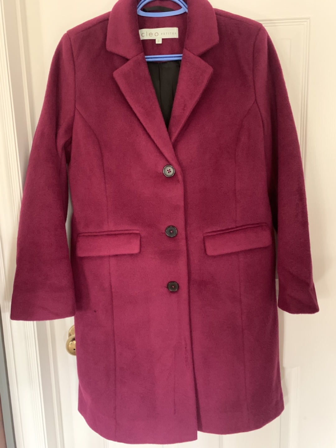 Cleo Petite Women's Burgundy Peacoat Size Small - photo 2
