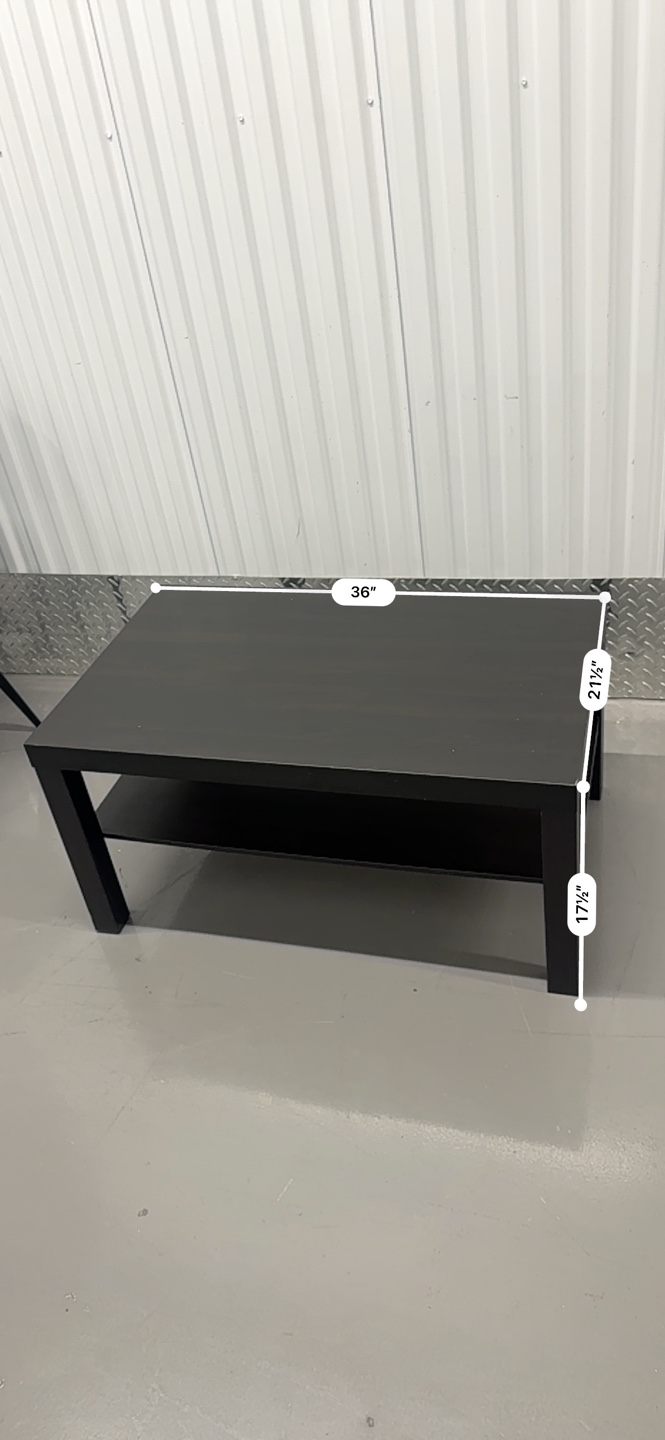 Free delivery Dark Brown Coffee Table with Shelf - photo 2