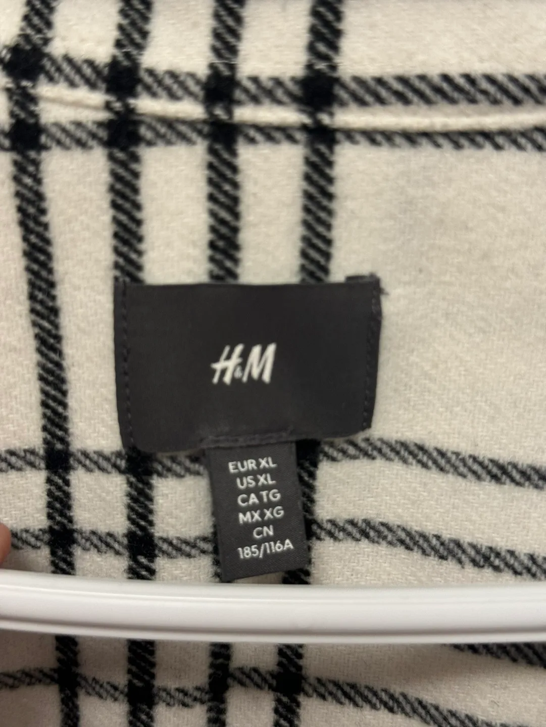 H&M Flannel Shirt - Black and White Plaid - Size XL image indicator(2)