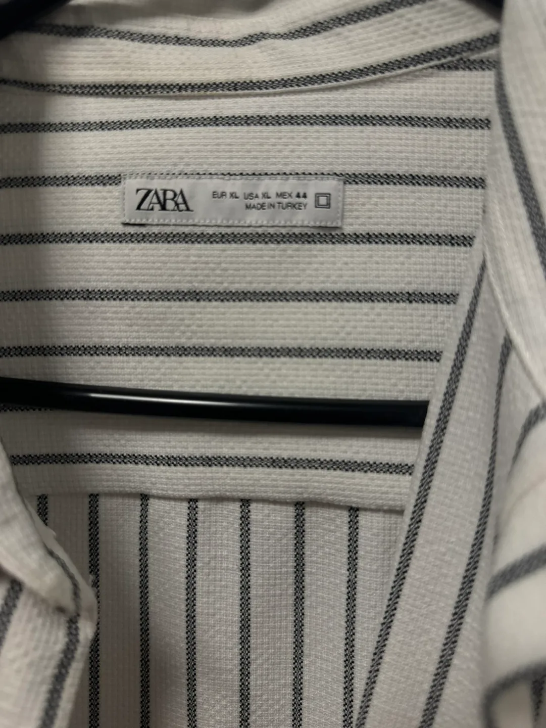Zara Women's White and Black Striped Button-Down Shirt image indicator(2)