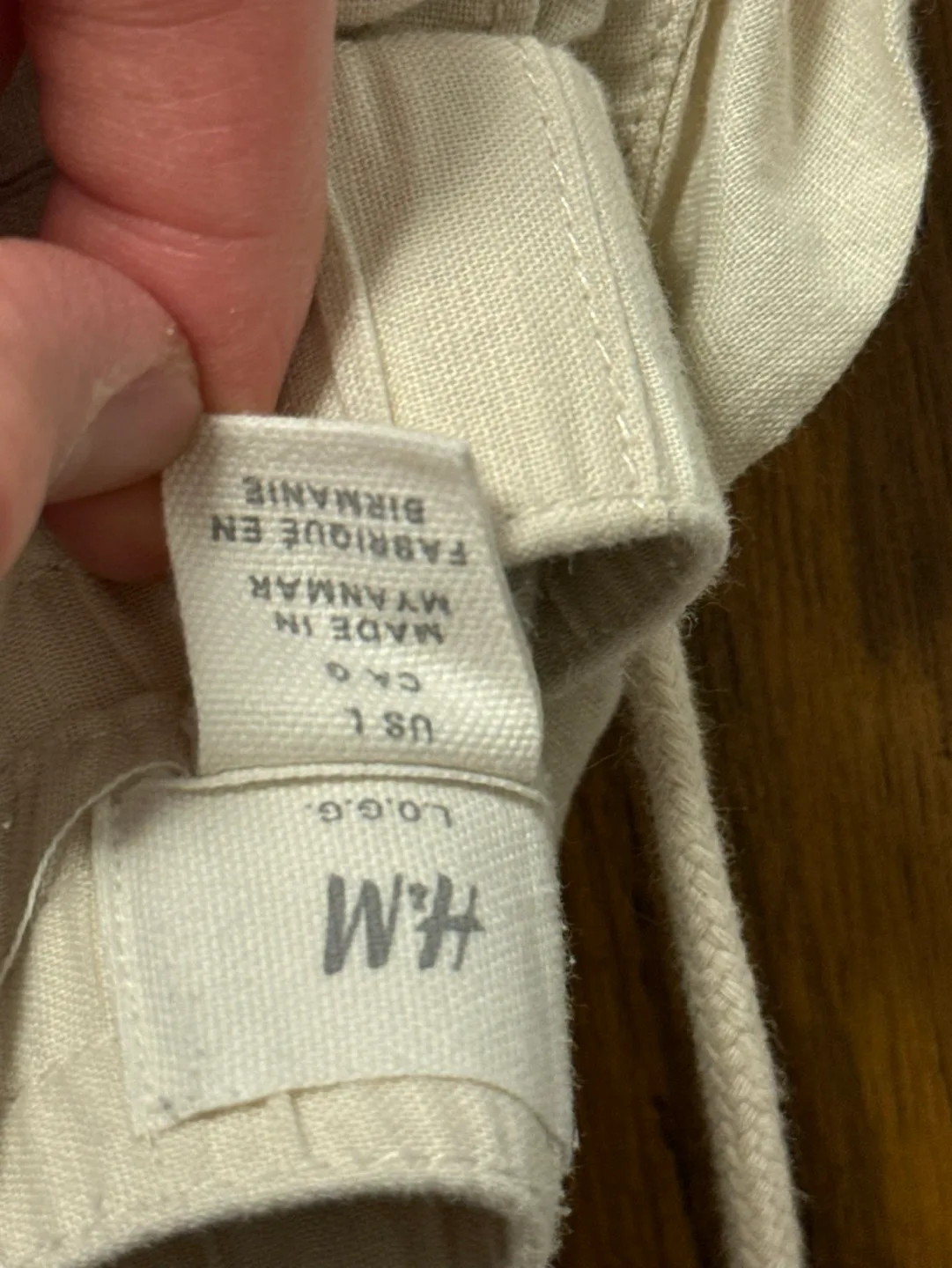 H&M Beige Linen-Blend Joggers image indicator(2)
