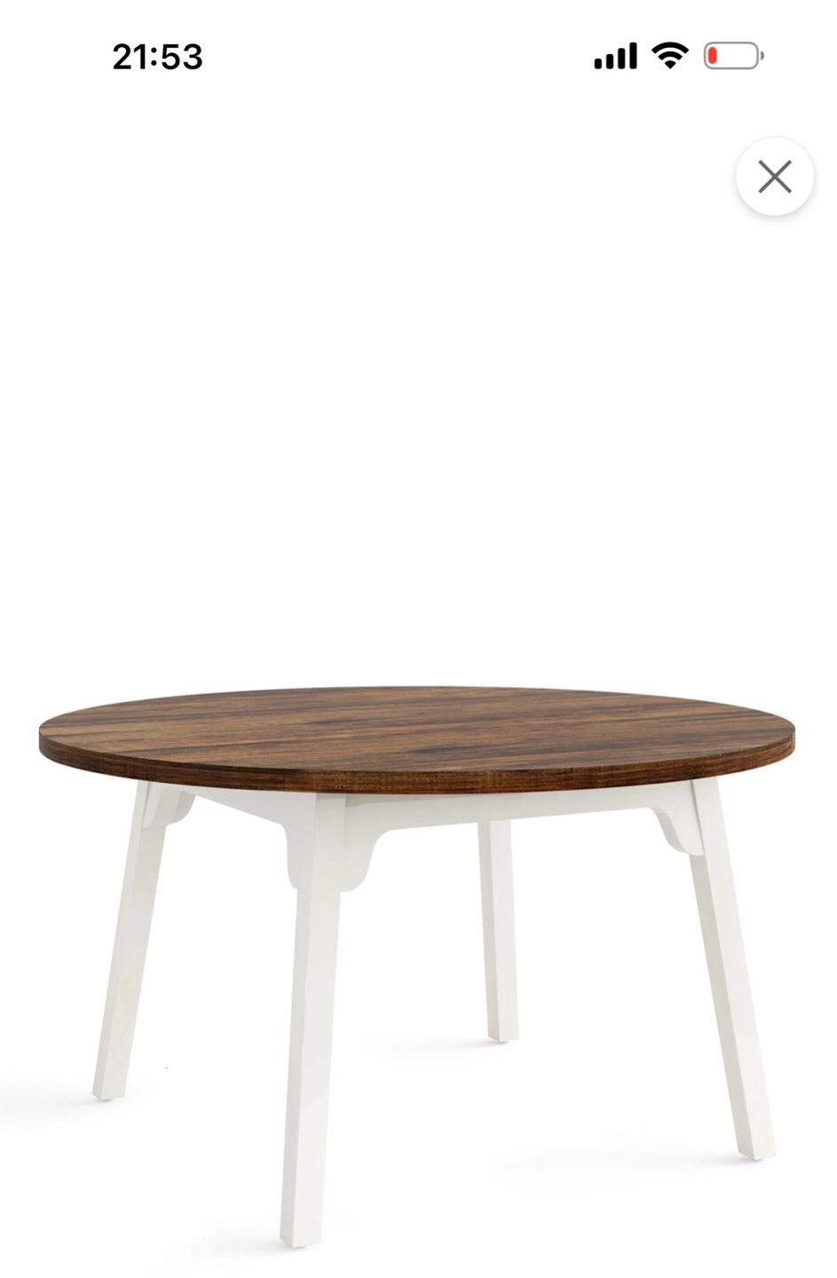 Round Dining Table - Wood Top & White Legs - photo 4