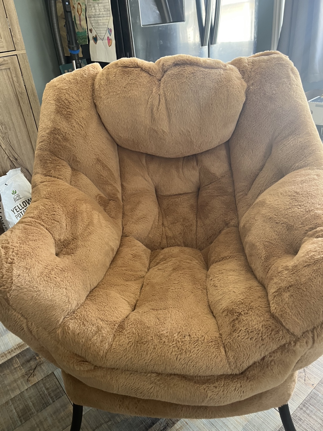 SESHINELL Lazy Chair with Ottoman - Plush Brown - photo 3