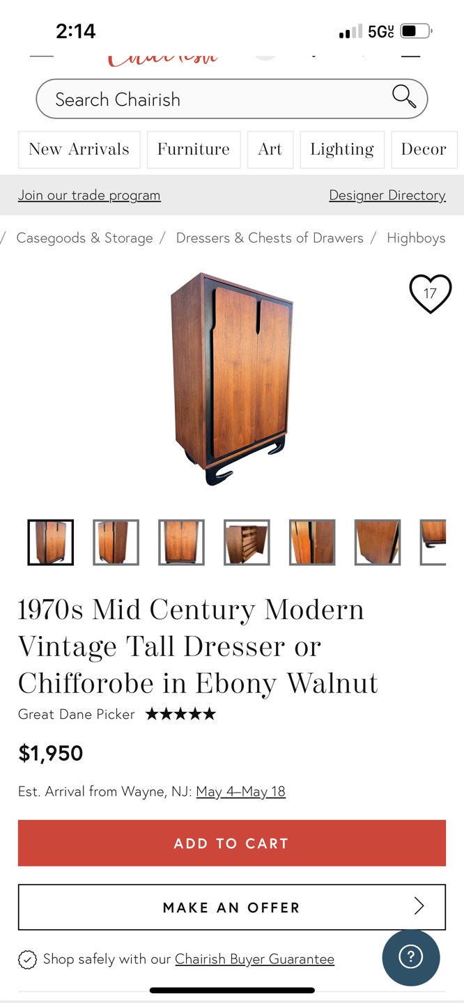MCM  rare find‼️Tall Dresser or Chifferobe - photo 5