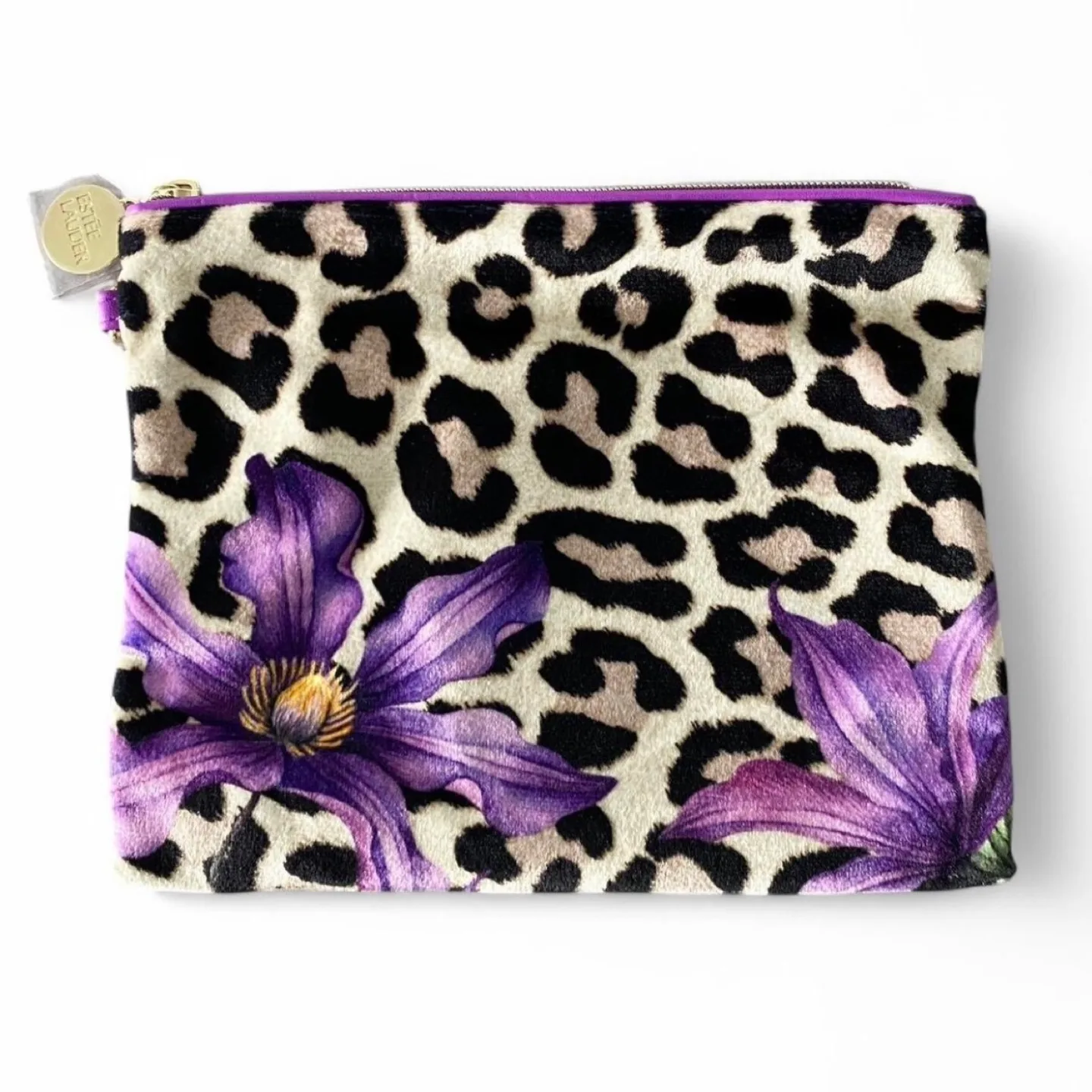 Estée Lauder Leopard Print Velvet Cosmetic Bags + Free Gems image indicator(2)
