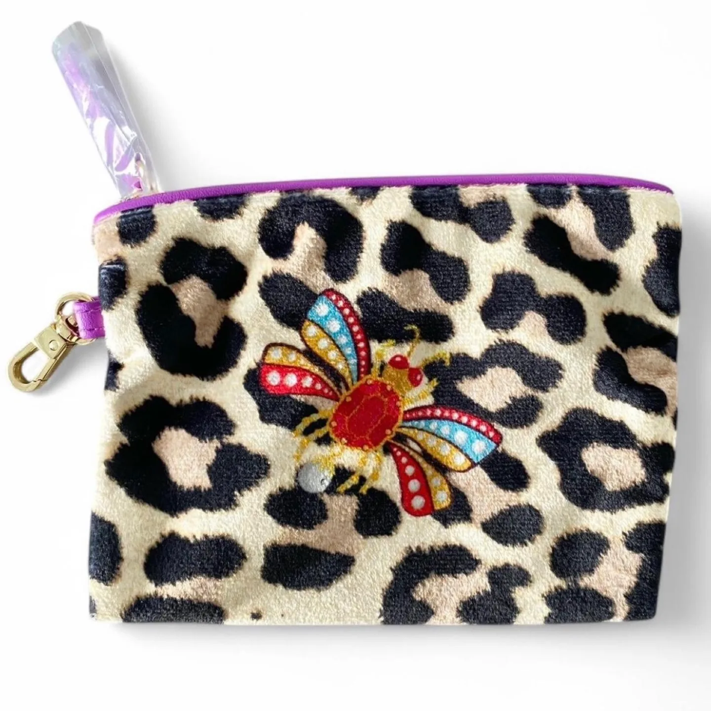 Estée Lauder Leopard Print Velvet Cosmetic Bags + Free Gems image indicator(5)