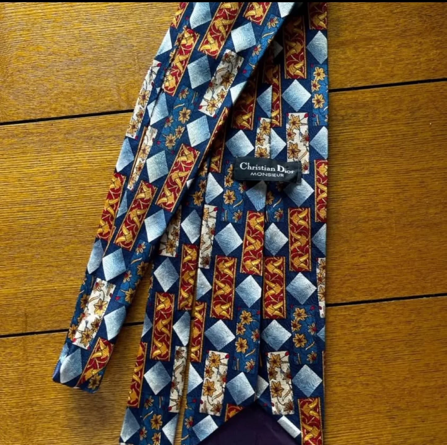 Christian Dior Rare Vintage Tie with ornaments-100% Silk image indicator(2)