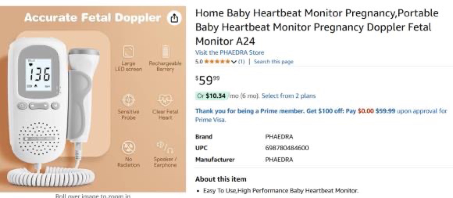 Fetal Doppler with ultrasound gel, Baby Heartbeat Monitor - photo 3