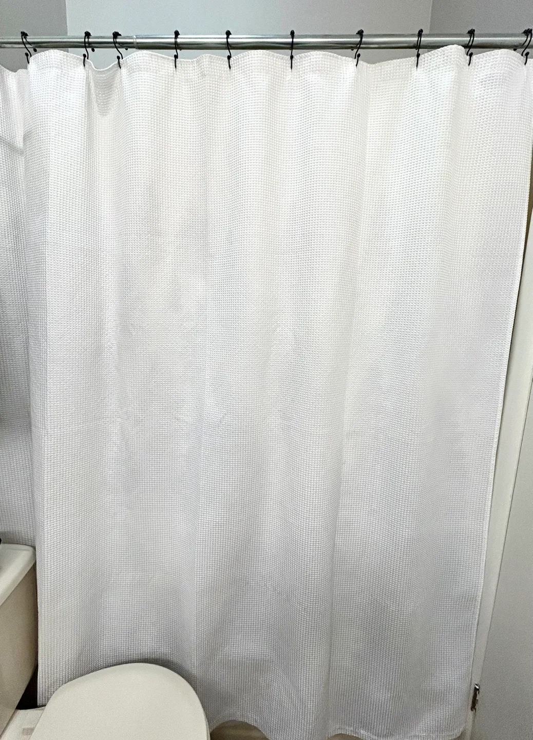 Beautiful White Shower Curtain, Liner + Rings image indicator(5)