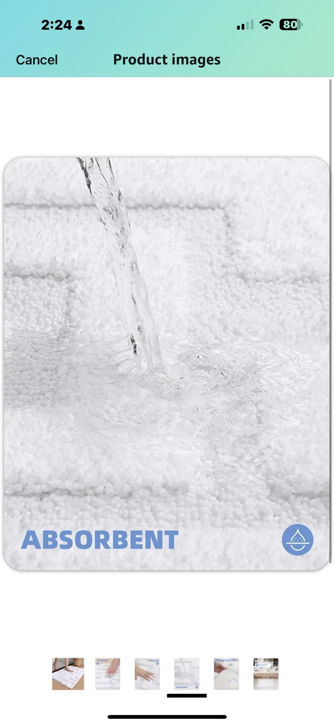 White Bath Mat - Super Absorbent & Non-Slip image indicator(6)