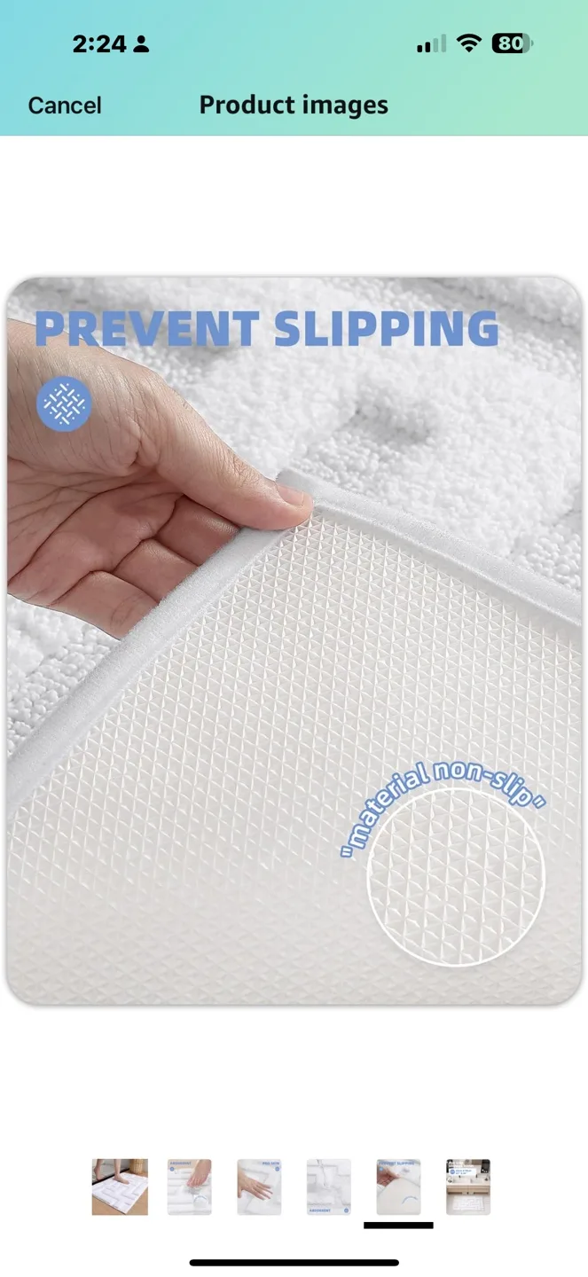 White Bath Mat - Super Absorbent & Non-Slip image indicator(5)
