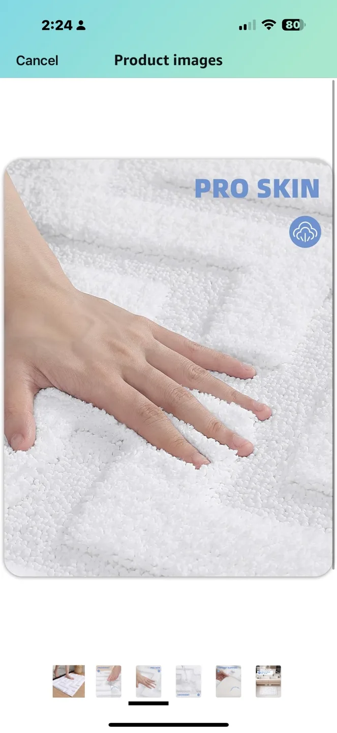 White Bath Mat - Super Absorbent & Non-Slip image indicator(3)