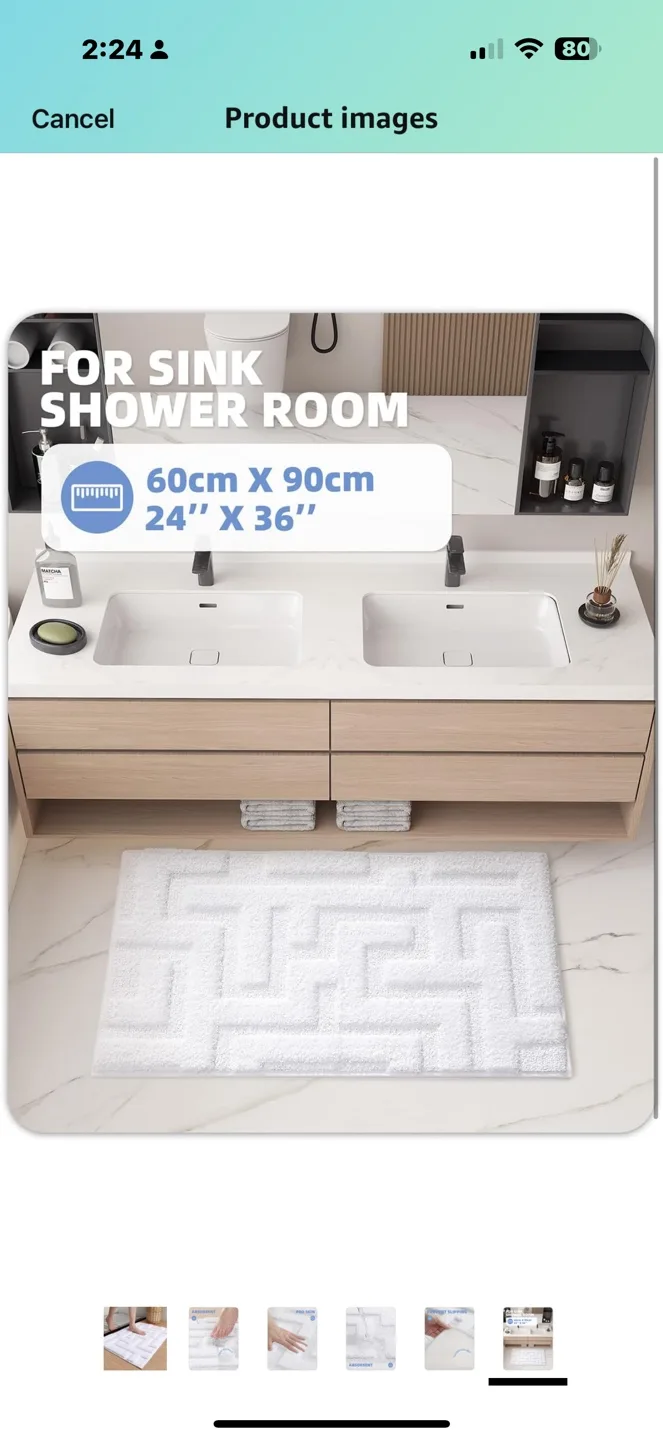 White Bath Mat - Super Absorbent & Non-Slip image indicator(4)